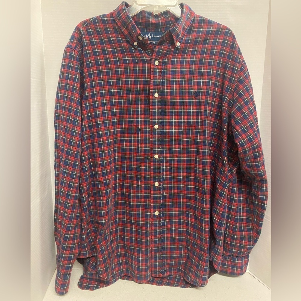 Polo Ralph Lauren Classic Red Plaid Shirt Size XL